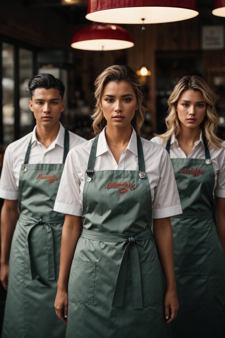 Embroidered Restaurant Aprons with Logo + Name