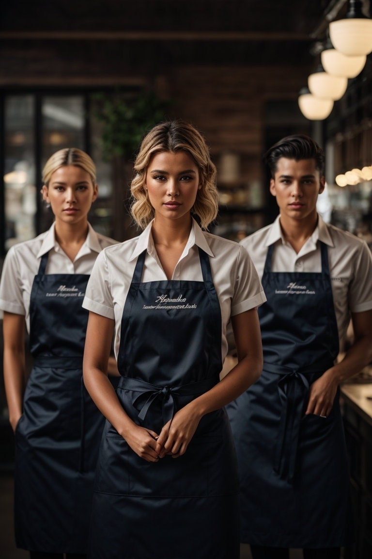 Embroidered Restaurant Aprons with Logo + Name