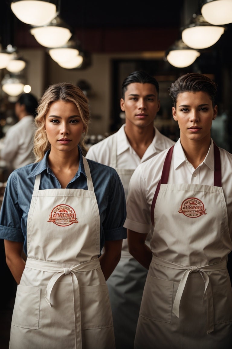 Embroidered Restaurant Aprons with Logo + Name