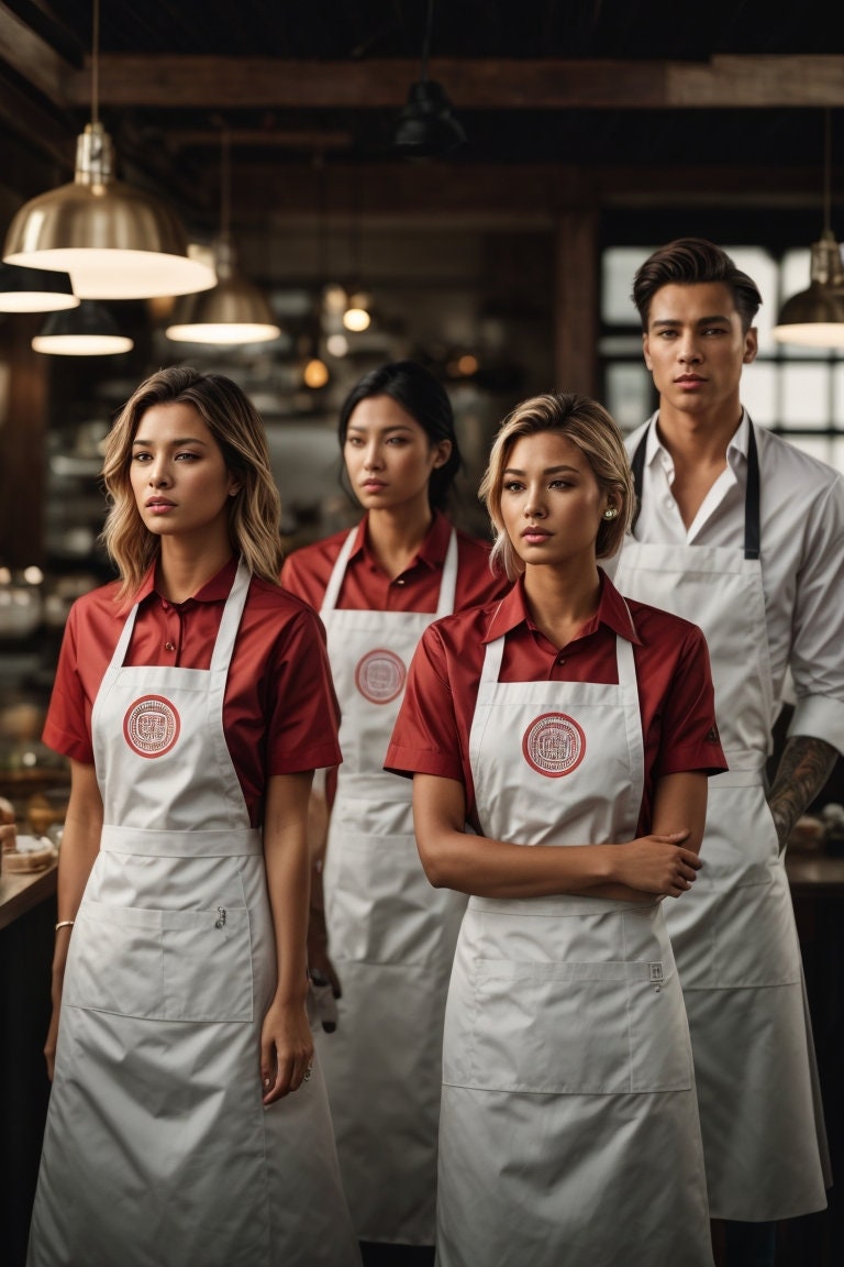 Embroidered Restaurant Aprons with Logo + Name