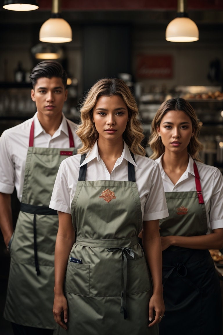 Embroidered Restaurant Aprons with Logo + Name